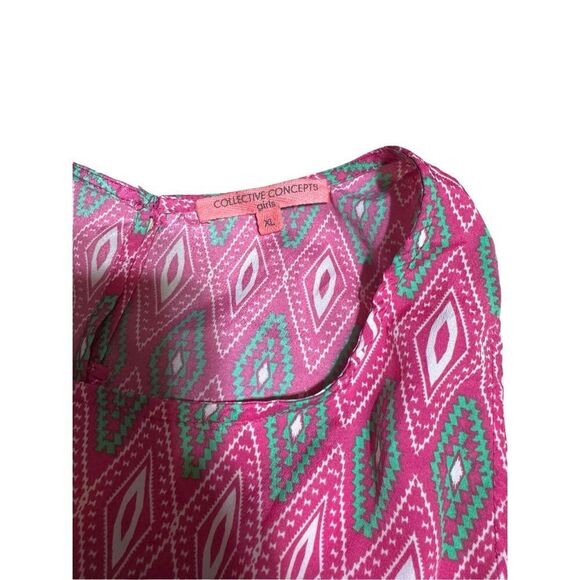 Collective concepts pink geometry design girls romper S, M,XL - Picture 3 of 7